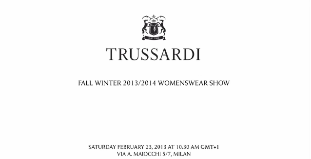 trussardi live streaming fashion show